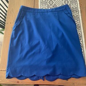 Brixon Ivy StichFix Blue Scalloped Pencil Skirt Large